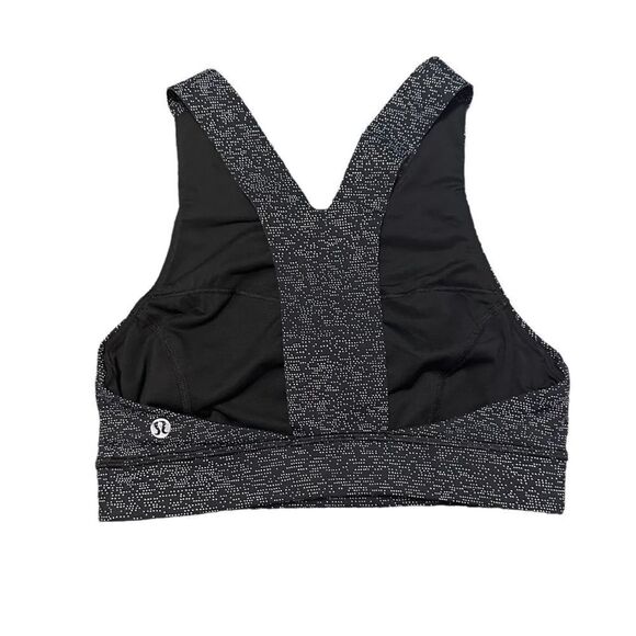 Lululemon Athletica Fast Free High Neck Razorback Gray Black Sport Bra - Picture 5 of 9